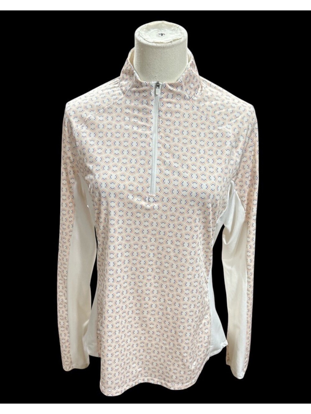 Adidas 1/4 Zip Active Shirt Womens Medium Long Sleeves Stoneleigh Long Sleeves